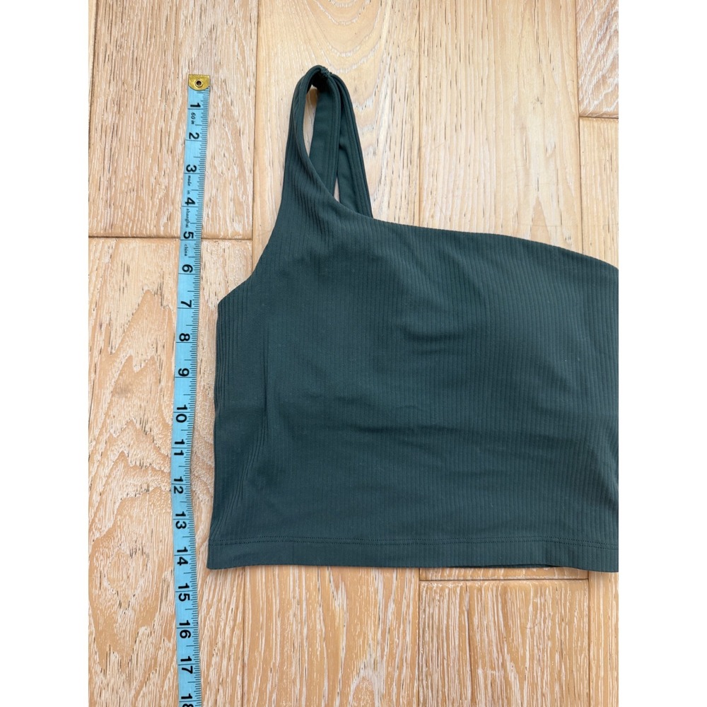 LULULEMON Women Ribbed One Shoulder Bra Tank Size 2 Athleisure Yoga Minimalist - Picture 3 of 7